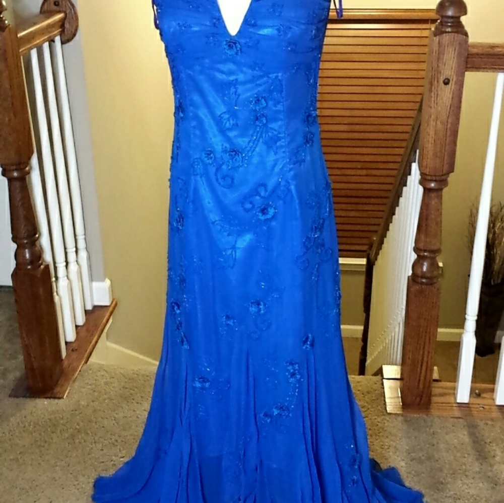Beaded off the shoulder prom dress